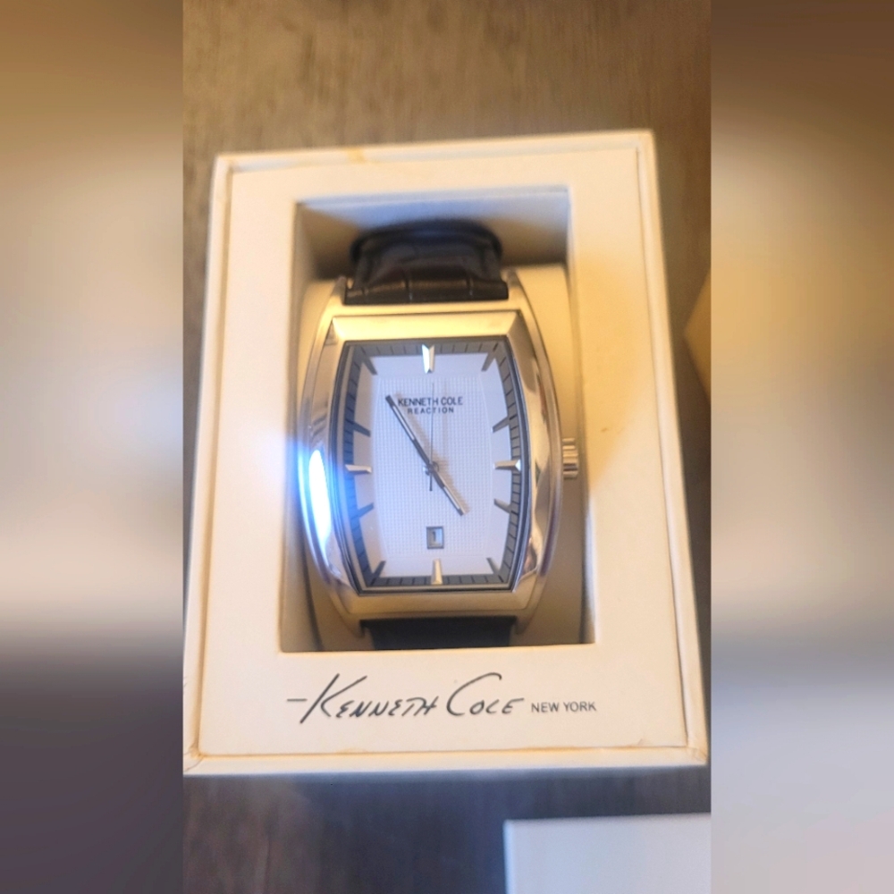 Kenneth Cole Silver and Black Men's Watch